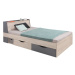 Studentská postel gama 120x200cm s úložným prostorem - dub/antracit