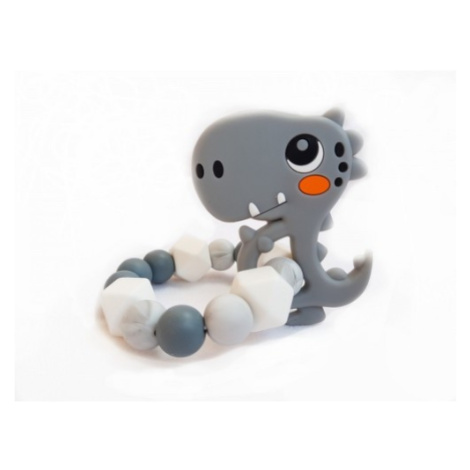 KidPro Silikonové kousátko Dino šedý