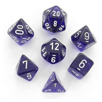 Sada kostek Chessex Translucent Purple/White Polyhedral 7-Die Set