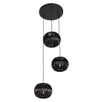 Moderní závěsná lampa černá 3-světelná - Zoë