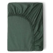 Tmavě zelené elastické prostěradlo z bavlněného saténu HIP, 90 x 200 cm
