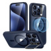 ESR Classic Hybrid Case with Stash Stand (HaloLock), Compatible with iPhone 15 Pro, Clear Dark B