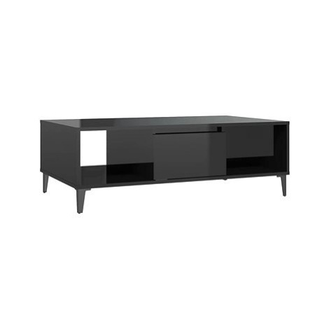 SHUMEE Konferenční stolek černý vysoký lesk 103,5 × 60 × 35 cm dřevotříska, 806029