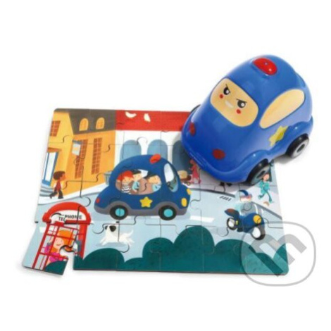 Policejní auto, dřevěné (s hračkou) - puzzle z kategorie Maxi dílky