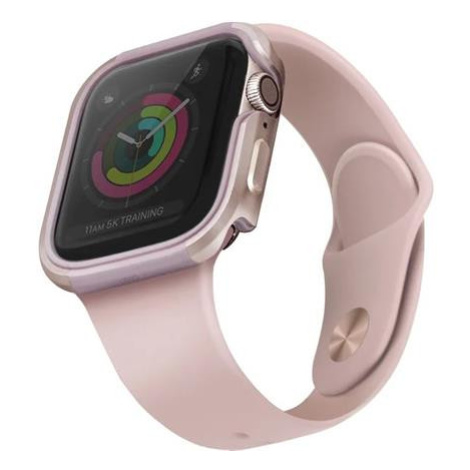 UNIQ Valencia kovové pouzdro Apple Watch Serie 4/5/6/SE (44mm) světle růžové