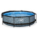 Bazén se stříškou a filtrací Stone pool Exit Toys kruhový ocelová konstrukce 300*76 cm šedý od 6