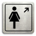 Accept Piktogram "WC ženy vpravo nahoru" (80 × 80 mm) (stříbrná tabulka - černý tisk)