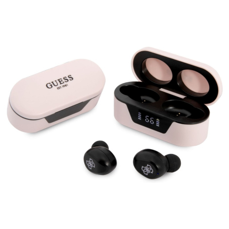 Guess True Wireless Classic Logo BT5.0 5H Stereo Earphones, růžová