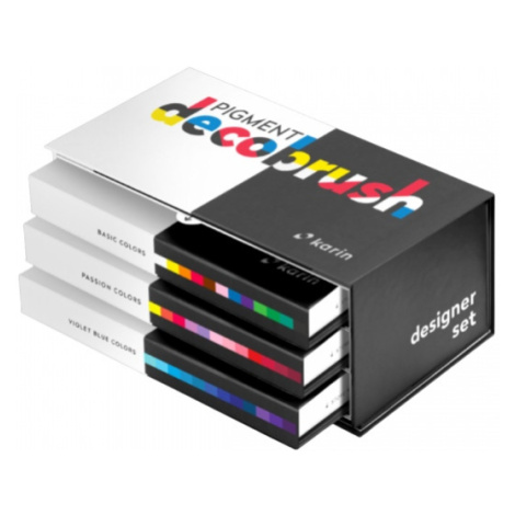 Karin Pigment Deco Brush akrylové fixy DESIGNER SET 36 ks