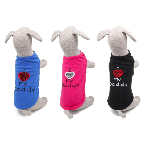 Vsepropejska Daddy letní tričko pro psa Barva: Černá, Délka zad (cm): 25, Obvod hrudníku: 33 - 3