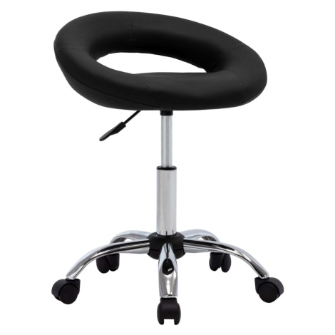 vidaXL Pracovní židle na kolečkách černá umělá kůže