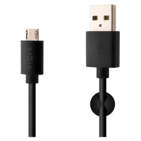 FIXED datový a nabíjecí kabel microUSB, 2 metry, 2,4A, černý