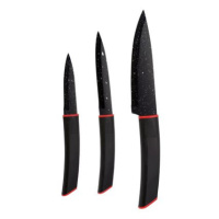 3- dílná sada nožů z nerezové oceli Bergner / mramorová povrchová úprava / černá
