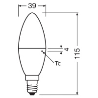 OSRAM OSRAM LED Classic Star, svíčka, matná, E14, 7,5 W, 2 700 K