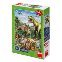 Dino puzzle Svět dinosaurů 100 dílků XL neon