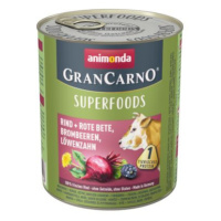 Animonda GranCarno Adult Superfoods 6 x 800 g - hovězí + červená řepa, ostružiny, pampeliška