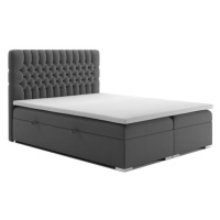 Čalouněná postel Celine 160x200, šedá, vč. matrace a topperu