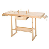 Dílenský stůl Ponk2 dřevěný se svěráky hnědáý