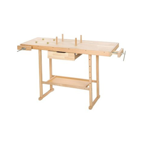 Dílenský stůl Ponk2 dřevěný se svěráky hnědáý tectake