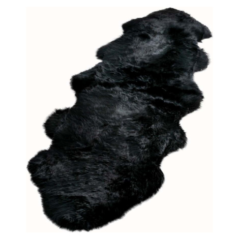Černá ovčí kožešina Native Natural Double, 60 x 240 cm
