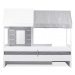 Domečková postel 90x190 boom - bílá/šedá