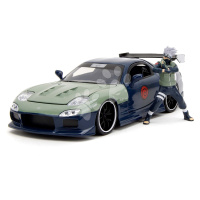 Autíčko Mazda RX-7 1993 Jada kovové s otevíratelnými částmi a figurka Kakashi délka 20 cm 1:24