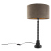 Stolní lampa ve stylu art deco černá 35 cm sametová odstín taupe - Pisos