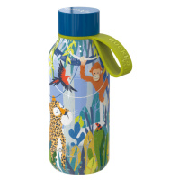 QUOKKA - Nerezová termoláhev Solid Kids s poutkem Jungle 330 ml