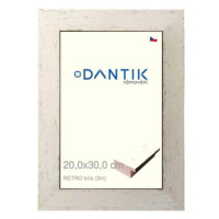 DANTIK rámeček 20 × 30, RETRO bílý sklo čiré