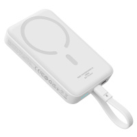 Powerbanka Baseus Magnetic Mini MagSafe 10000mAh 30W s integrovaným kabelem USB-C - bílá + kabel