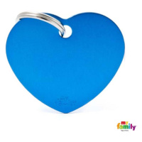 My Family MF BIG HEART ALUMINUM BLUE 3,1x3,76 cm gravírovateľný přívěsek