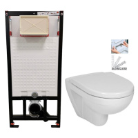 DEANTE Podomítkový rám, pro závěsné WC mísy bez tlačítka + WC JIKA LYRA PLUS + SEDÁTKO DURAPLAST