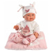 Llorens 26312 NEW BORN HOLIČKA - realistická panenka miminko s celovinylovým tělem - 26 cm