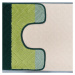Vzorovaný set koupelnových koberečků zelené barvy