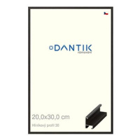 DANTIK rámeček 20 × 30, ALU profil 6030 Dýha černý sklo čiré