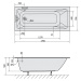 Polysan NOEMI SLIM obdélníková vana 170x70x39cm, bílá