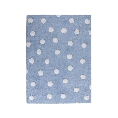 Přírodní koberec, ručně tkaný Polka Dots Blue-White 120 × 160 cm Lorena Canals