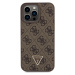 Zadní kryt Guess PU 4G Strass Triangle Metal Logo pro Apple iPhone 15 Pro Max, brown