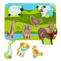 Zvířátka na farmě - dřevěné vkládací puzzle 7 dílů