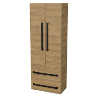 Koupelnová skříňka nízká s černou úchytkou SAT Cube Way 32,5x63x20 cm dub Hickory mat CUBE3CV60D