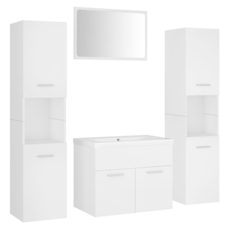 vidaXL Set koupelnového nábytku bílý kompozitní dřevo