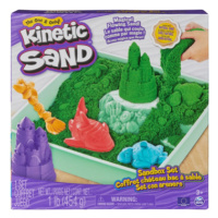 Spin Master Kinetic Sand krabice tekutého písku s podložkou ZELENÁ