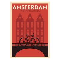 Ilustrace Typographic Amsterdam City Poster Design, kursatunsal, 30 × 40 cm