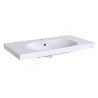 Geberit 500.623.01.8 - Umyvadlo 900x482 mm, otvor pro baterii, s přepadem, s KeraTect, bílá