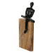 H&L Soška Man cool na dřevěném špalku, černá