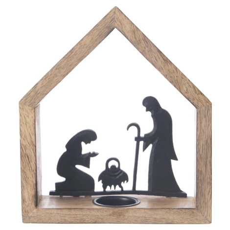 Dřevěný svícen s vánočním motivem – Dakls