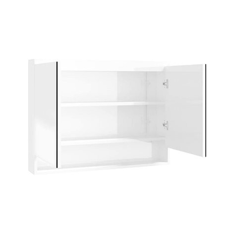 Shumee Koupelnová skříňka se zrcadlem 80 × 15 × 60 cm, MDF, zářivě bílá