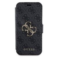 Guess PU 4G Metal Logo Book Pouzdro pro iPhone 15 Pro Max Grey