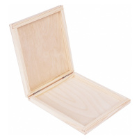 FK Dřevěná krabička plochá - 17x15x3 cm, Přírodní