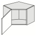 ArtExt Kuchyňská skříňka horní rohová nízká BONN | W10 60/36 Barva korpusu: Grey